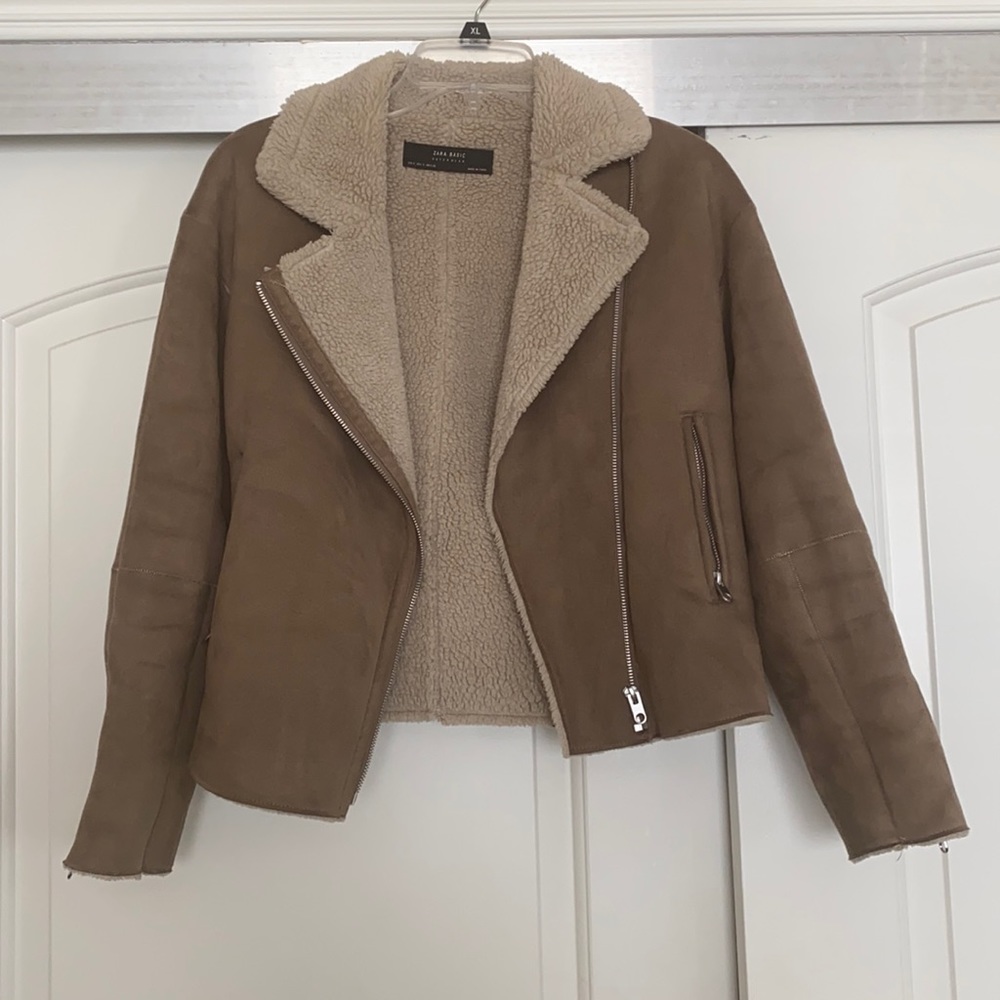 Zara Faux suede / Sherpa jacket
